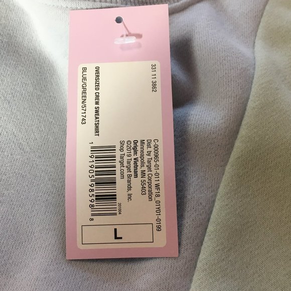 Wild Fable Abstract Color Blocked Pullover Sweatshirt NWT Size L - Picture 9 of 9